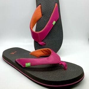 Sanuk Flip Flop Fushia/Orange Size 6-7